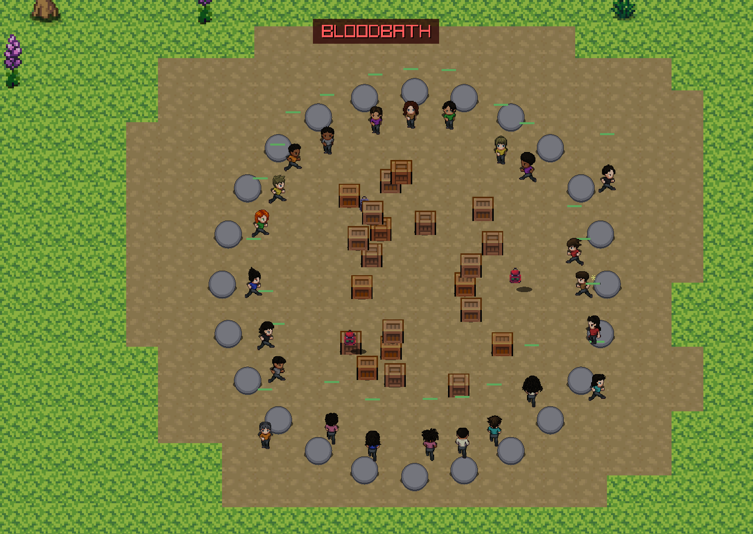 The opening frenzy - 24 contestants rush for weapons